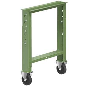 Werkbankfuß mit 2 Festräder 125 mm, Höhe verstalbar 660-1025 mm, grün RAL6011