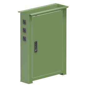 Elektro-Werkbankfuß, 3 Steckdosen 230V, Höhe 840 mm, Tiefe 603 mm, grün RAL6011