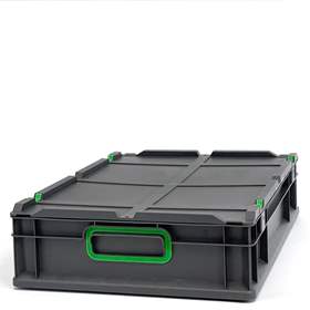 Eurobox CYCLE mit Auflagedeckel, 600x400x120 mm, Farbe anthrazit-grünn