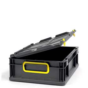 Eurobox CYCLE mit Klappdeckel, 400x300x120 mm, Farbe anthrazit-gelb