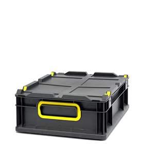 Eurobox CYCLE mit Auflagedeckel, 400x300x120 mm,  Farbe anthrazit-gelb