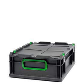 Eurobox CYCLE mit Auflagedeckel, 400x300x120 mm,  Farbe anthrazit-grünn
