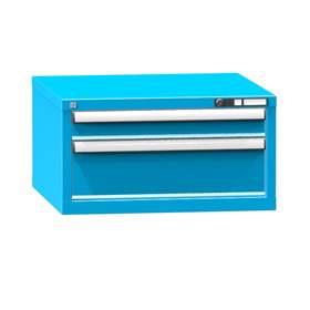 Schubladen-Hängeschrank KOMBI, HxBxT: 390 x 578 x 630 mm, 2 x Schubladen, blau RAL5012