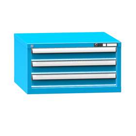 Schubladen-Hängeschrank KOMBI, HxBxT: 390 x 578 x 630 mm, 3 x Schubladen, blau RAL5012
