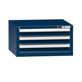 Schubladen-Hängeschrank KOMBI, HxBxT: 390 x 578 x 630 mm, 3 x Schubladen, dunkelblau RAL5010
