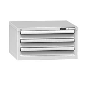 Schubladen-Hängeschrank KOMBI, HxBxT: 390 x 578 x 630 mm, 3 x Schubladen, grau RAL7035