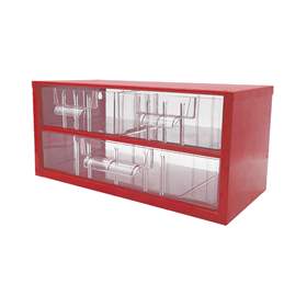 Schubladenmagazin 306 x 155 x 147mm, Farbe rot, 3 Schubladen