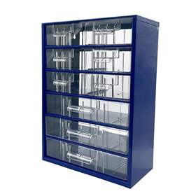 Schubladenmagazin 306 x 155 x 417 mm, Farbe blau, 9 Schubladen