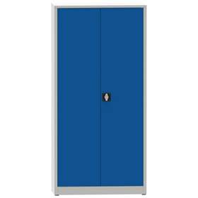 Flügeltürenschrank mit 4 Fachböden, HxBxT: 1950x950x400 mm, Korpus Lichtgrau RAL7035 /Tür Signalblau RAL5005