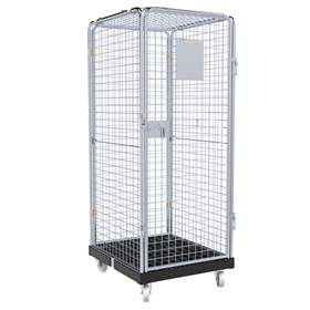 Antidiebstahl-Rollcontainer „ADB-basic“, 5-seitig mit Türen, ohne Fachböden, BxTxH: 724x815x1810 mm