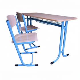 Schulset - Schulbank mit 2 Stühlen für Studenten 119 -176 cm hoch, Modell ADAM