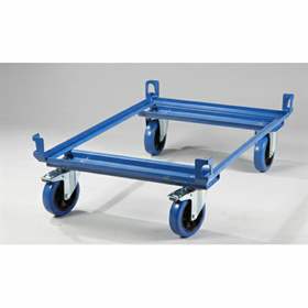 Paletten-Fahrgestelle, 1220 x 820 mm, Höhe 280 mm, Tragfähigkeit 1000 kg, Farbe blau RAL5010