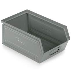 Sichtlagerkasten aus Stahlblech, 350 x 210 x 145 mm, Traglast 15 kg