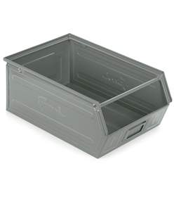 Sichtlagerkasten aus Stahlblech, 500 x 310 x 200 mm, Traglast 100 kg