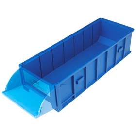 Paletten-Regalschublade mit Klappfront, 144x89x390 mm, Blau RAL5015