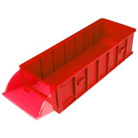 Paletten-Regalschublade mit Klappfront, 144x89x390 mm, Rot RAL3020