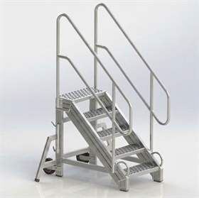 Outdoor-Plattformleiter aus Aluminium, 5 Alu-Stufen