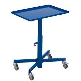 Materialständer ohne Neigung, Höhenverstellbereich 535-810 mm, Farbe blau RAL5010