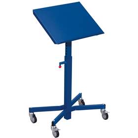 Materialständer, neigbar, Höhenverstellbereich 715-1085 mm, Farbe blau RAL5010