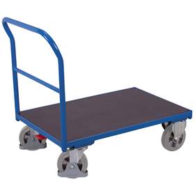 Cărucior marfă cu platformă VARIOfit 1000 x 700 mm, cu mâner din țeavă, cap. port. 1000 kg