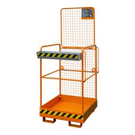 Arbeitsbühne 740 x740 mm für Gabelstapler, Traglast 240 kg, Orange RAL2000