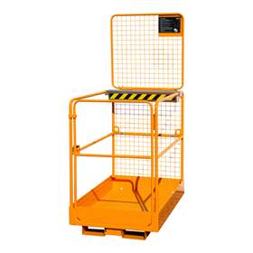 Arbeitsbühne 1200 x 800 mm für Gabelstapler, Traglast 300 kg, Orange RAL2000
