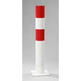 Stâlp de îngrădire și avertizare, diametru Ø 159 mm, pentru spații exterioare, rot/alb