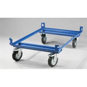 Paletten-Fahrgestelle, 1220 x 820 mm, Höhe 280 mm, Tragfähigkeit 500 kg, Farbe blau RAL5010