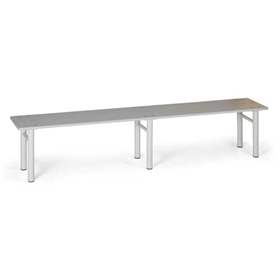 Garderobenbank, Sitzfläche aus grauen Lamino-Platten, Stahlkonstruktion grau, Länge 2,0 m