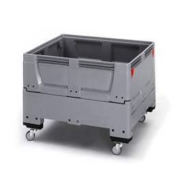 BigBox klappbar aus Polyethylen, Vollwand, 1200 x 1000 x 790 mm, mit Rädern