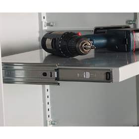 Ausziehbarer Fachboden, BxT: 1000 x 370 x 28 mm, Lichtgrau RAL7035