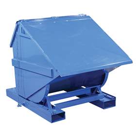 Cuvă rabatabilă cu capac rabatabil, volum 1100 l, cap.port. 1000 kg, lxLxH: 1570x1560x1115 mm, vopsea pulbere, albastru RAL5010