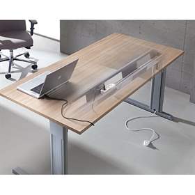 Kabelführung, horizontal für gerade Tische 1000 mm, Wannenlänge 590 mm