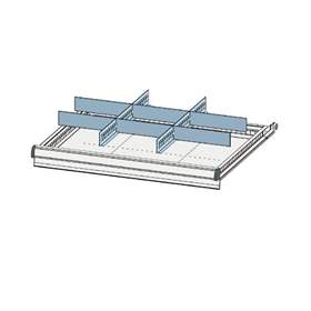 Schubladeneinteilungen aus verzinktem Blech 3 x 3, für Schubladen 918 x 612 x 100 - 125 mm