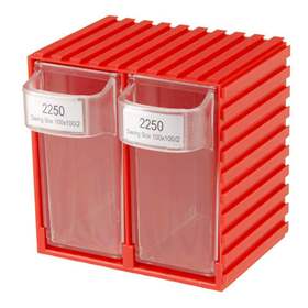 Klappkasten Swingbox, 100 x 100 x 94 mm, herauskippbar, 2 Kästen, Farbe Rot