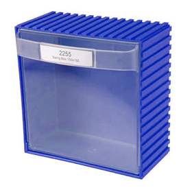 Klappkasten Swingbox, 150 x 150 x 94 mm, herauskippbar, 1 Kasten, Farbe Blau