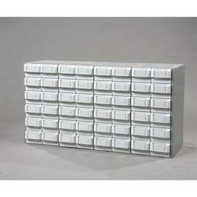 Plastový zásobník VariBox, 1000 x 533 x 355 mm, 48 zásuviek šedej farby.