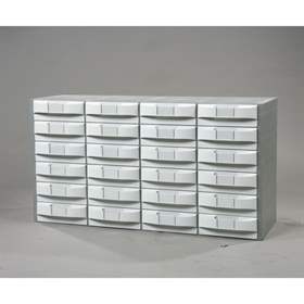 Plastový zásobník VariBox, 1000 x 533 x 355 mm, 24 zásuviek šedej farby.