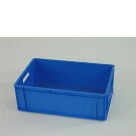 Kunststoff-Stapelbehälter Euro200, 600 x 400 x 200 mm, Wände geschlossen, Farbe blau.