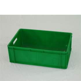 Kunststoff-Stapelbehälter Euro200, 600 x 400 x 200 mm, Wände geschlossen, Farbe grün.