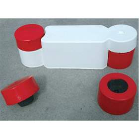 Element - capăt final, diametru Ø 145 mm, înălțime 95 mm, greutate 1,4 kg, alb, unitate ambalare 2 buc.