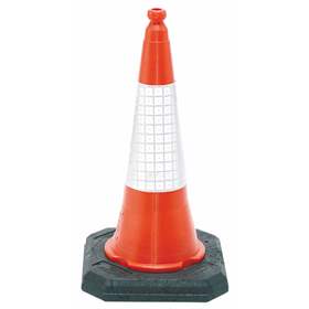 Leitkegel mit reflektierenden Streifen, Höhe 0,5 m