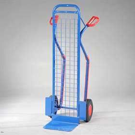 Rudl VARIOfit, ocelový s kluznými ližínami a smřížkou, nosnost 250 kg, lopata 320 x 250 mm, kola z plné gumy