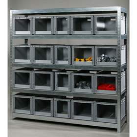 Regal SPEED RACK mit EURO-Boxen, H x B x T: 1970x1700x600 mm, Anzahl Boxen 16 Stk.