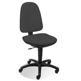 Bürodrehstuhl PEGAZ, ergonomisch, ohne Armlehnen, Fußkreuz aus Nylon, Bezugsmaterial Basic - hellgrau