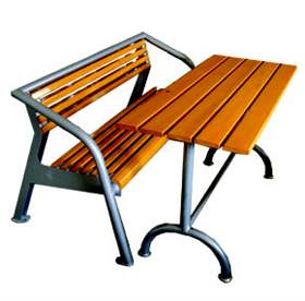 Masă pentru bancă parc 1400x600 mm, structură cadru din oțel zincat cu scânduri din lemn masiv