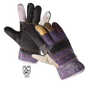 Handschuhe Docker aus Rindkernspaltleder und Stoff, Farbkombination, Gr. 10,5", VE 12 St.