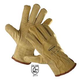 Handschuhe aus Schweinsleder, Farbe gelb, Gr. 10", VE 12 St.