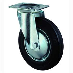 Transport-Lenkrolle, Gummi, Durchm. 100 mm, Traglast 70 kg