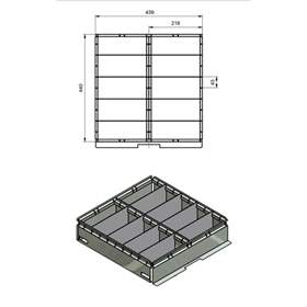 Schubladen-Trennung 2 x 5, Höhe 110 mm, Verstellbar, verzinkt